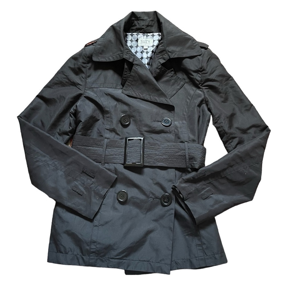 3/$20 ❤️ Suzy Shier Black Lightweight Double-breasted Pea Coat US M